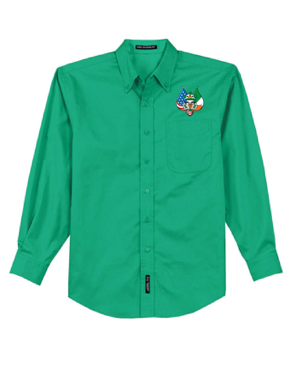 Long Sleeve Easy Care Shirt with Embroidered Logo - AOH Apparel