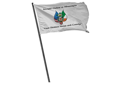 white flag with aoh logo