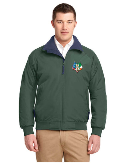 man in windshirt with aoh logo on left chest