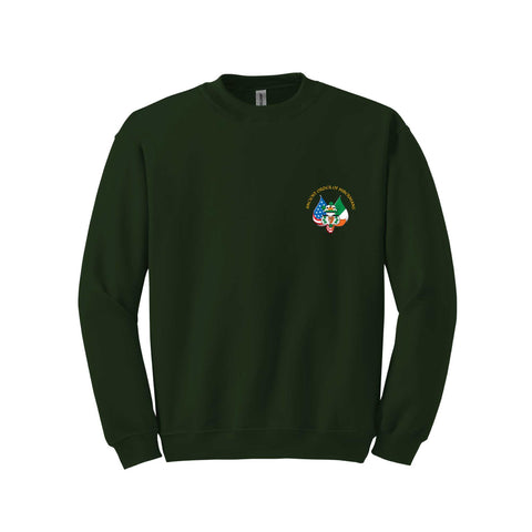 Forest green crewneck sweatshirt with the traditional AOH logo on the left chest