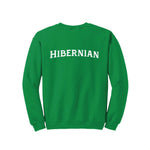 Irish green crewneck sweatshirt with Hibernian printed in white on the back